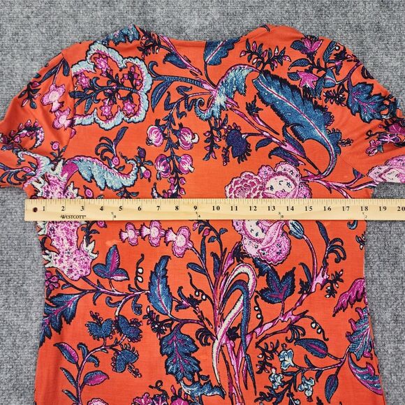 Soft Surroundings Top Womens XS Floral Sequin Embroidered 3/4 Sleeve Boho Tunic - Picture 4 of 16